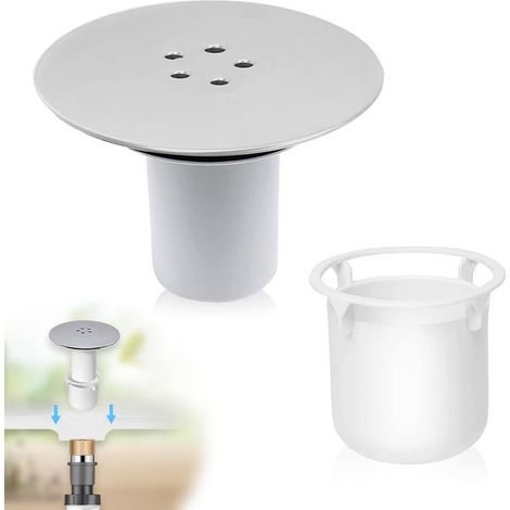 Bonde Douche, Bonde de Douche 90 mm/115mm, Remplacement de Couvercle de Siphon Douche, Capot Bonde de Douche Universelle, Couvercle de Prise de Douche Chromé, Débit Rapide， (1/5)