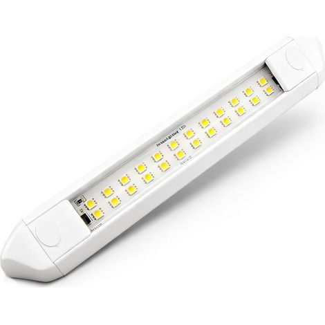 Éclairage LED Extérieur 12v pour Camping Car IP66 Étanche Lampe Auvent Caravane Boîtier en Aluminium 25CM Blanc Froid