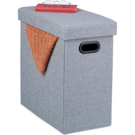 Sgabello grigio con vano portaoggetti