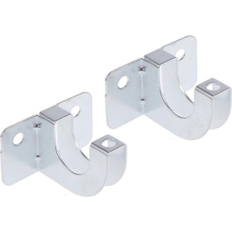 Support de tuyau d'arrosage en métal zingué, lot de 2, couleur argent (1/5)
