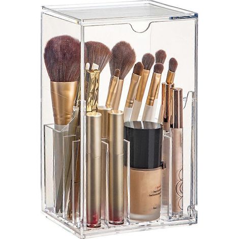 Lippenstift-Präsentationsständer für den Schminktisch, Aufbewahrungsröhrchen für Make-up-Pinsel mit großem Fassungsvermögen, staubdichte Kosmetikbox für den Schreibtisch (1/5)