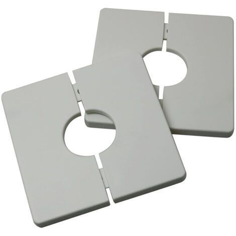 Ahlsen – Lot de 2 cache-tuyaux carrés autocollants en PVC – Base auto-adhésive – Surface lisse noire – Pour tuyau de douche 33 mm (1/4)