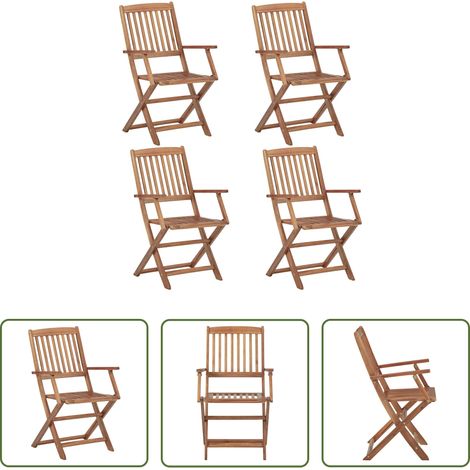 Klappstühle - Klappbare Gartenstühle 4 Stk. Massivholz Akazie (1/5)