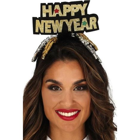 Diadema dorada de Feliz Año Nuevo