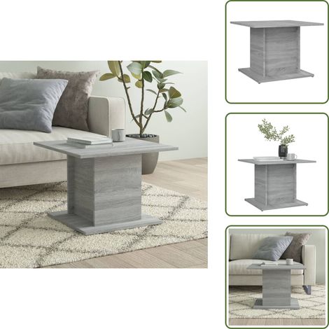 Table basse sonoma gris 55,5x55,5x40 cm bois d'ingénierie - Table Basse - Meuble Salon - Table D'appoint - Table Ronde - Design Moderne (1/5)