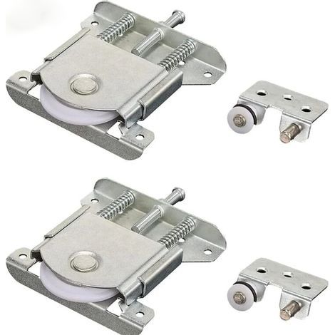 2 Paires Roulette Porte Coulissante Placard.Roulette de Coulissante.Rouleau Placard.Meubles Roues Coulissante.pour Armoires. Fenêtres. Portes Coulissantes (Argent) (1/5)