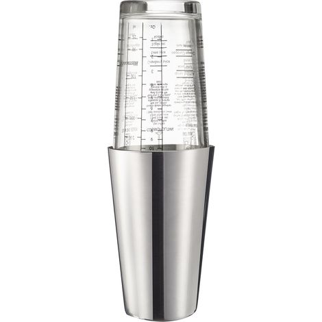 Westmark Boston Shaker Boogie – shaker per cocktail con bilancia, miscelatore professionale per cocktail, accessori per bar, include ricette – acciaio inox, 350 ml (1/4)