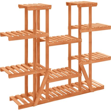 Support à fleurs meuble plante 110 x 25 x 110,5 cm bois massif de sapin marron (1/5)