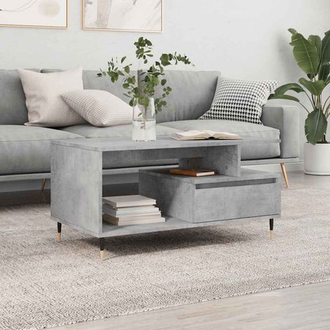 Couchtisch Betongrau 90x49x45 cm Holzwerkstoff