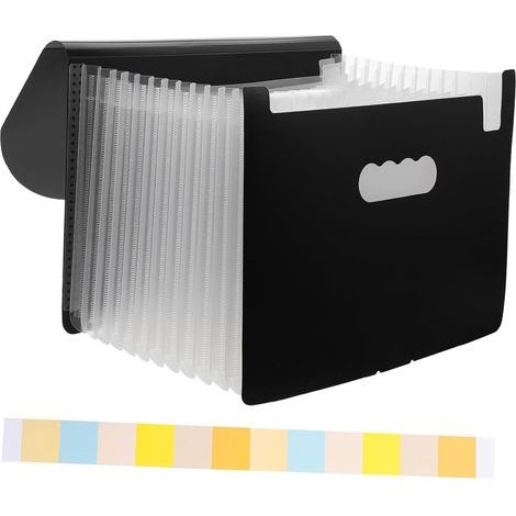 Multi-compartment binder, expandable storage pouch for documents, suitable for various formats and small items. (1/4)