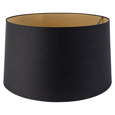 Cotton Lampshade Black 45/50/28 with Gold Interior (1/5)