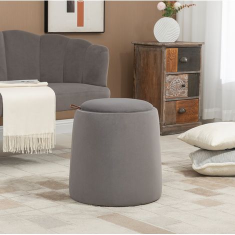 Sillón puff redondo con almacenaje y tapa reversible OKMYHOME (1/5)