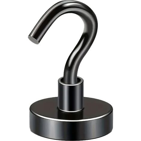 Magnetischer Hakenhalter 20 x 7 mm, starker schwarzer Magnet, Hunter, Tragkraft 16 kg