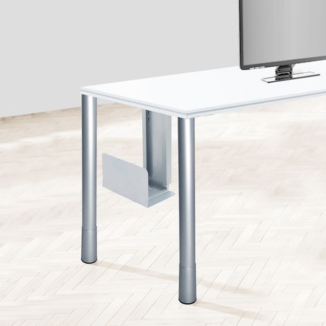 Emuca - Support en acier pour unité centrale CPU charge maxi 12kg finition aluminium - 6216925 (1/6)