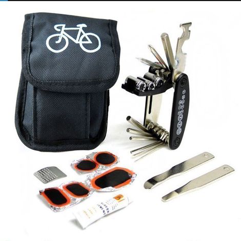 Kit di attrezzi per bicicletta 16 in 1, kit di riparazione pneumatici per bicicletta, multiutensile e kit di riparazione per bicicletta (1/5)