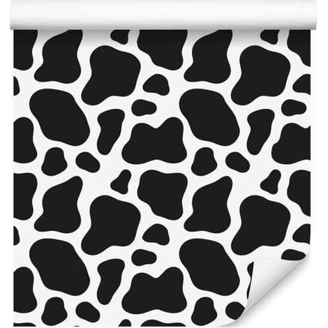 Papier peint à motifs de vaches, graphite et gris, pour salon et chambre, 50 x 1000 cm (1/5)