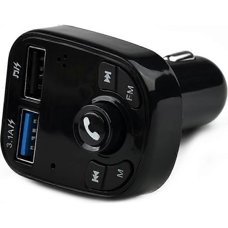 Émetteur FM pour voiture, récepteur audio Bluetooth sans fil, adaptateur de charge rapide 2 ports USB, lecteur MP3 mains libres, kit mains libres pour voiture (1/4)