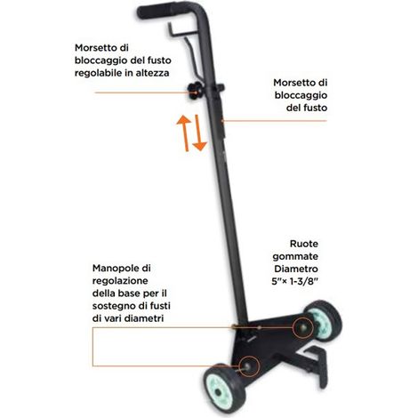 CARRELLO PORTAFUSTI PER FUSTI REGOLABILE BARILI OLIO GASOLIO 20-50Kg GROZ