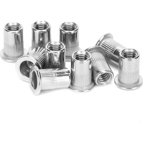 Lot de 50 écrous à sertir M6 en acier inoxydable, accessoires de quincaillerie (1/5)