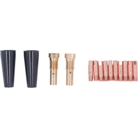 Kit accessoires soudure TIG buses conductrices pointes de contact tiges raccord pour torche plasma 14AK (2 buses, 10 pointes, 2 tiges) (1/5)