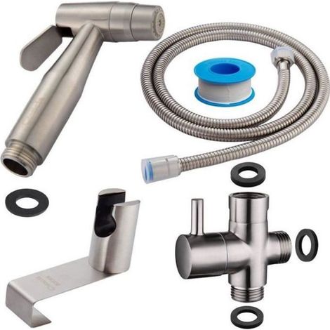 Bidet - Acier Inoxydable SUS304 - Finition Nickel Brossé - Installation Suspendue - Douchette WC - 1 Pièce (1/4)