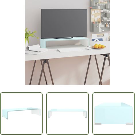 Étagère en verre -  Meuble TV/Support pour moniteur 60x25x11 cm verre vert (1/5)