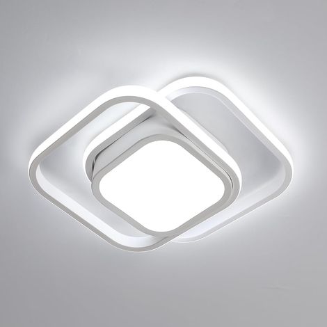 COMELY Plafoniera LED 32W Moderna a Doppio Quadrato, per Soggiorno, Camera da Letto, Cucina, Corridoio - Bianco - Luce Bianca 6500K - Pozzetto 15 cm (1/5)