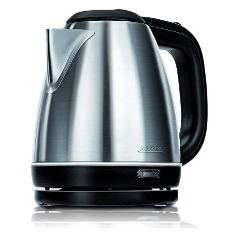 MPM MCZ-84M Bollitore elettrico da 1 litro, contenitore in acciaio inox senza BPA, senza fili a 360°, elemento riscaldante nascosto, spegnimento automatico, 1600W, 1600 W, 1 litro, 0 decibel (1/5)