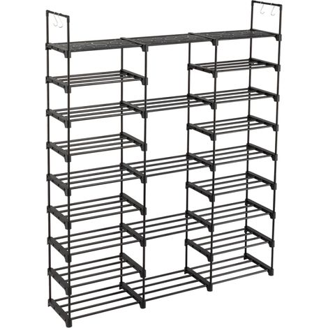 Etagère à chaussures 9 niveaux, Peut contenir 50 paires de chaussures, 127x28x157.5cm (1/5)