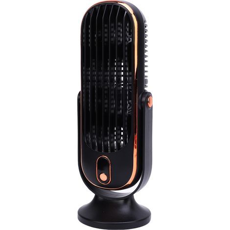 Desktop tower fan, 5-speed brushless motor, USB rechargeable, portable, for home, office, kitchen and indoor use, black (1/5)