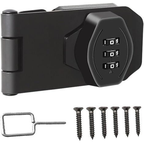 Chiusura senza chiave, serratura a combinazione a 3 cifre con pomello rotante per armadi, porta scorrevole di sicurezza per porte piccole, guardaroba, porte da fienile, bagno, esterni (1/5)