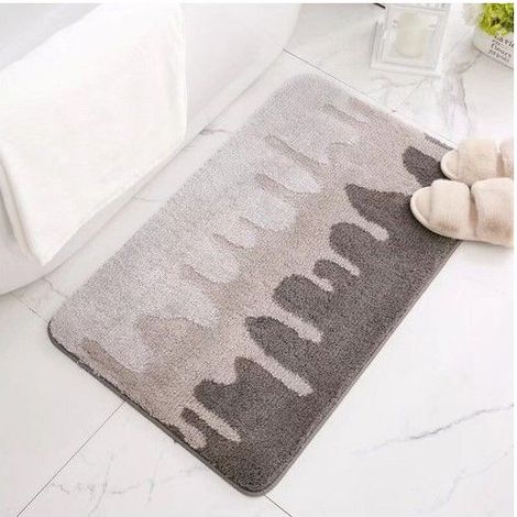 Tapis antidérapant pour salle de bain, tapis de sol absorbant, tapis de sol pour chambre à coucher, gris 50 x 80cm (1/5)