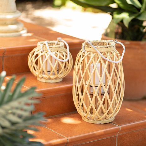 LED-Tischlampe Rattan Big Alejandría Natürlich