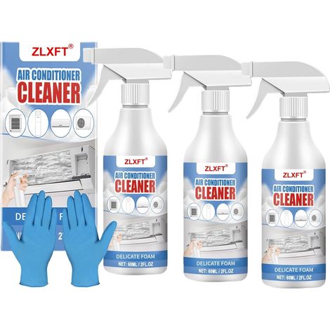 Air Conditioner Cleaner Foam Spray, 3pcs Air Conditioner Cleaner, Air Conditioning Cleaning Spray, Foam Cleaner for Air Conditioners, Air Conditioner Coil Foam Spray, 60 ml (1/5)