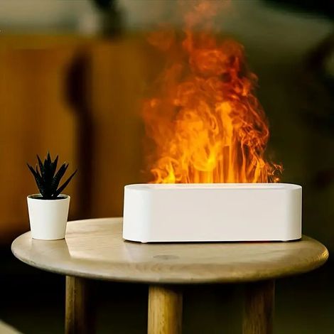 Mini-Luftbefeuchter mit 7-farbigem Flammen-Aroma, Flammen-Luftbefeuchter, neue beliebte Stimmungsleuchte für das Schlafzimmer (1/3)