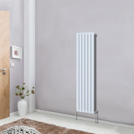 Vertical Flat Single Panel Column Designer Radiator 1600x408 Bathroom Central Heating White