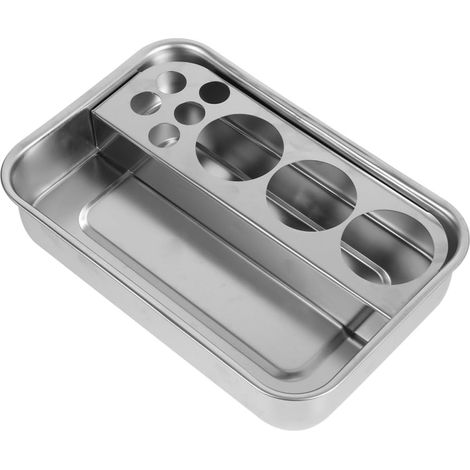 Plateau à Outils Carré en Acier Inoxydable Épais pour Cabinet Médical Plateau en Acier Inoxydable de Service, Facile à Nettoyer et Résistant la Rouille, pour Laboratoires et Cabinets (1/5)