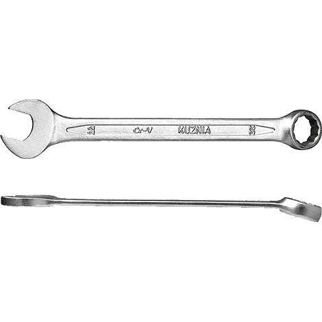 Llave combinada 22 mm Kuźnia Cr-V RWPn, ideal para trabajos de precisión, acero cromado, cumple con norma PN-ISO 7738, resistente y duradera