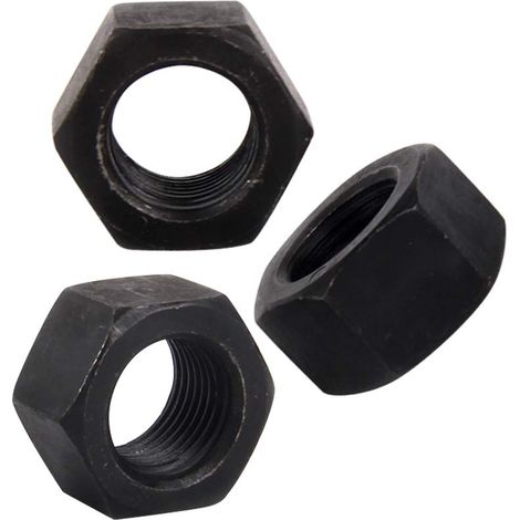 Quincaillerie Fixations Écrous de Blocage Hexagonaux - Acier au Carbone Hexagonal Tête Fil Insert Contre Écrou Noir M20 x 1.5mm Pitch (1/5)