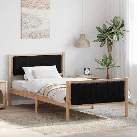 Bettgestell Braun und Schwarz 100 x 200 cm Massivholz Kiefer vidaXL