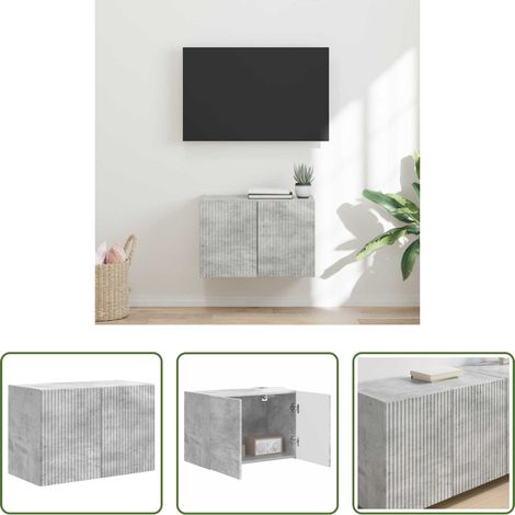 Holzwerkstoff - TV-Wandschrank Beton Grau 59,5 x 31 x 40 cm Holzwerkstoff (1/5)