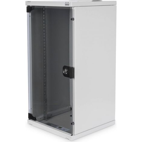 DIGITUS Armoire réseau 10 pouces - 12U - montage mural - HxLxP 592x312x300mm - profondeur utile 250mm - gris