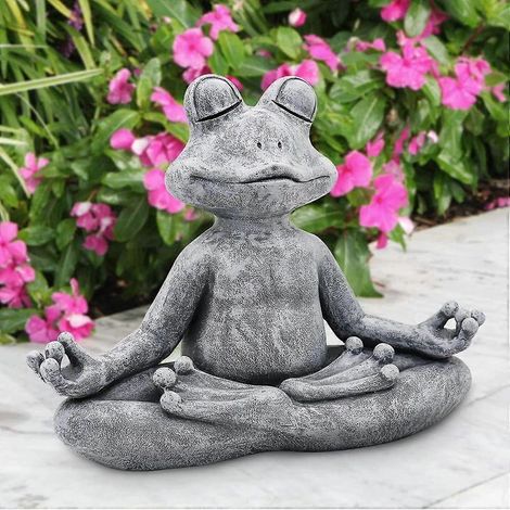 Statue de grenouille Ghyt Meditation Zen Yoga pour jardin - Cadeau, décoration de Noël, intérieur/extérieur (1/5)