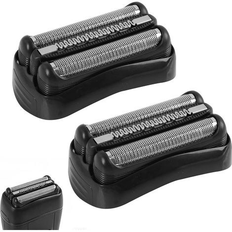 2Pcs Shaving Head 21B Replacement Razor Grid Compatible with Series 3 Electric Shavers for Men Face Care Replacement Accessory Durable Black Blades (1/5)