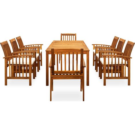 Maison Exclusive - Set da Pranzo da Giardino 9 pz con Cuscini Massello di Acacia (1/5)