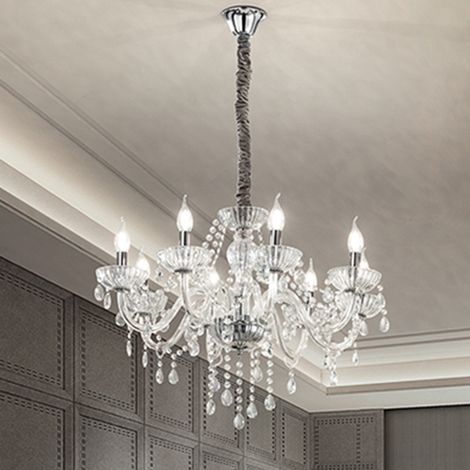 Lampadario Classico Venezia Vetro Trasparente 8 Luci E14 (1/2)