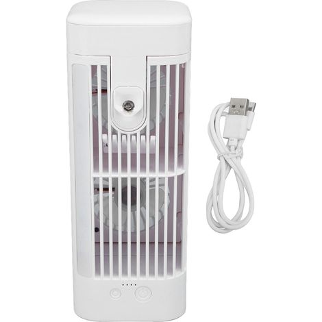 Ortviai Ventilateur portable avec climatisation pour bureau – mini climatiseur rechargeable 1200 mAh avec lumière nocturne et pulvérisation (1/5)