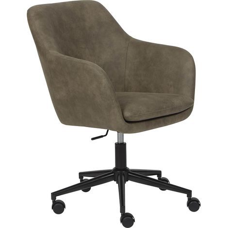 VALKA - Fauteuil de Bureau sur Roulettes Tissu Kaki (1/5)