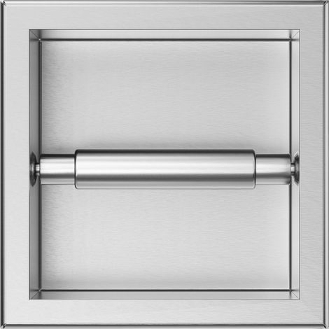 Balneo Porte-papier toilette encastrable 17,3x17,3x8,7cm, acier inoxydable, finition inox, WALL-BOX PAPER 1 (1/5)