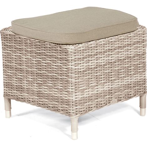 Sonnenpartner Garten-Fußhocker Solares Aluminium mit Polyrattan white-coral Hocker (1/5)